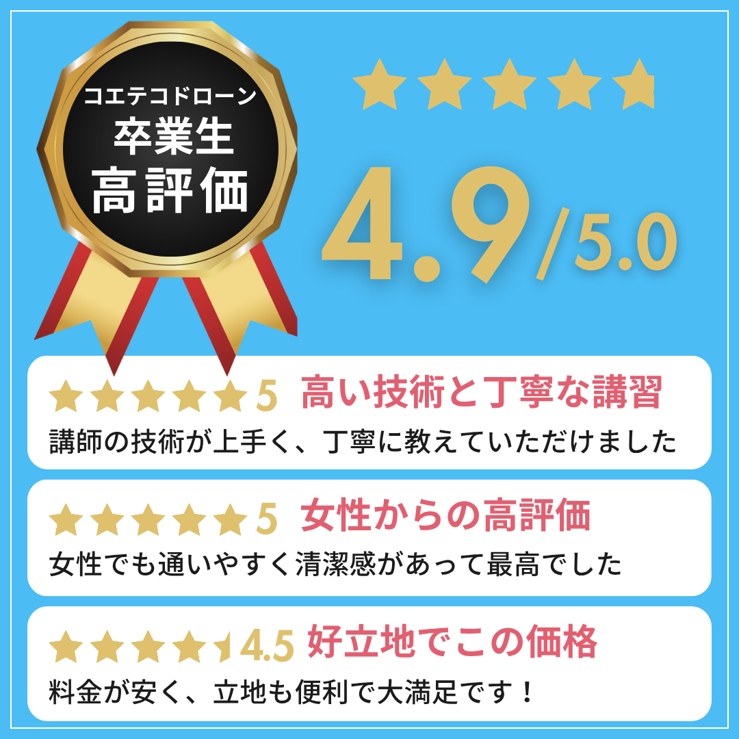 コエテコドローン口コミ高評価バナー